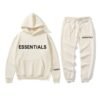 Essential Spring white Tracksuit Sweatshirt Hooded