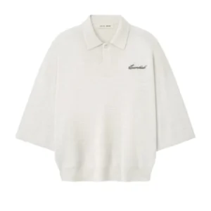Essentials 3 4 Sleeve 90s Polo White T Shirts
